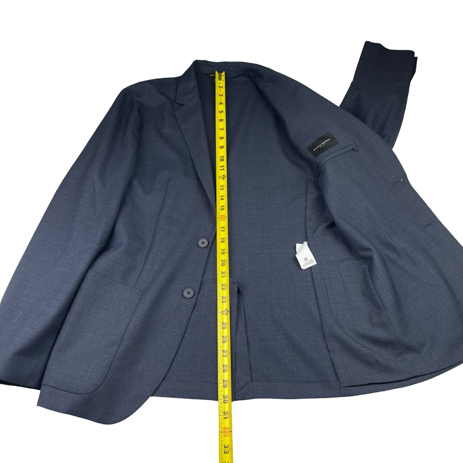 Banana Republic Banana Republic Men's Smart Weight Slim Fit Wool Suit Blue P Size 40L - 13 Thumbnail