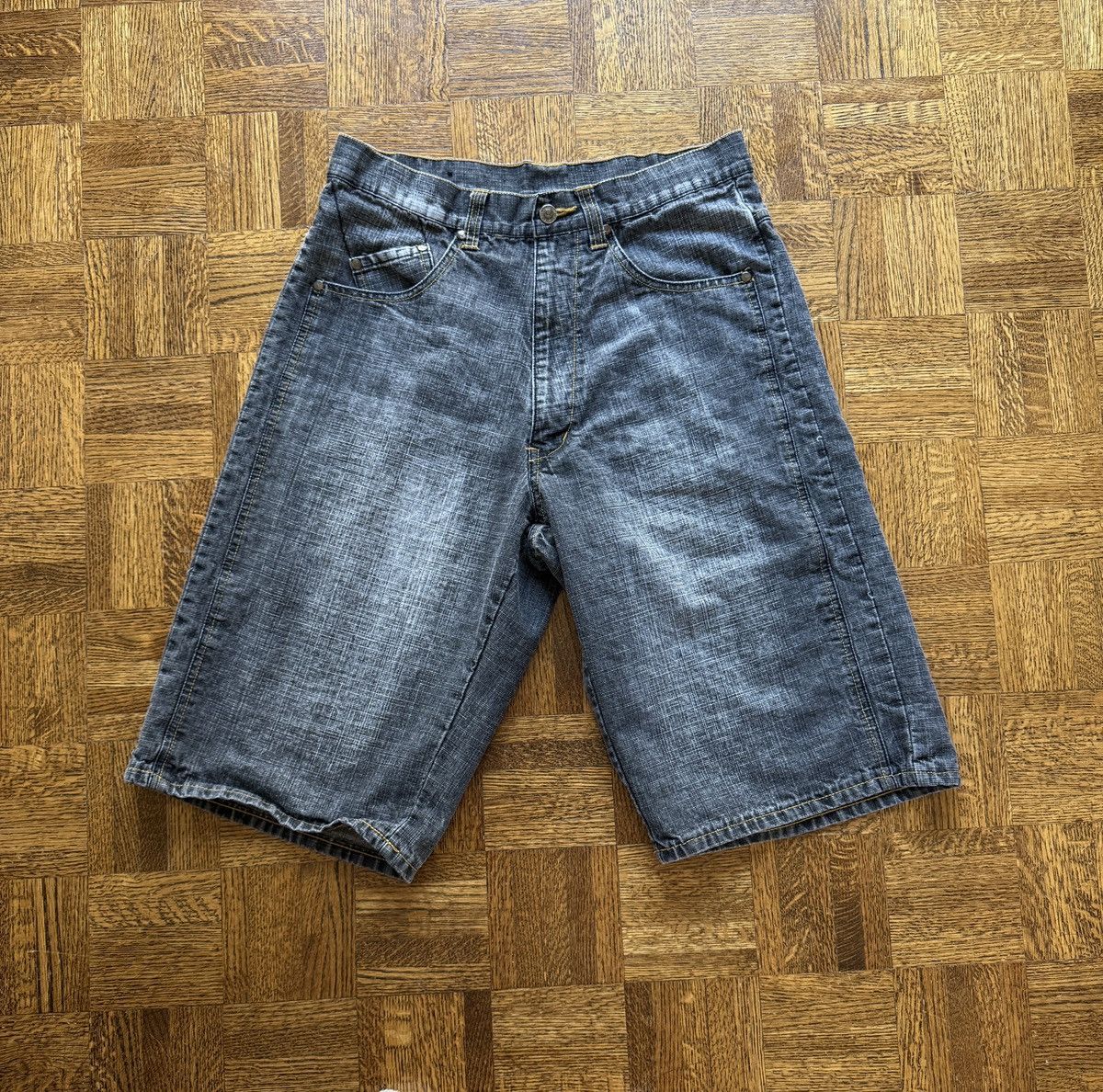 Karl Kani Vintage Y2K Kani Gold Denim Wide Leg Baggy Jean Shorts Size US 32 / EU 48 - 2 Thumbnail