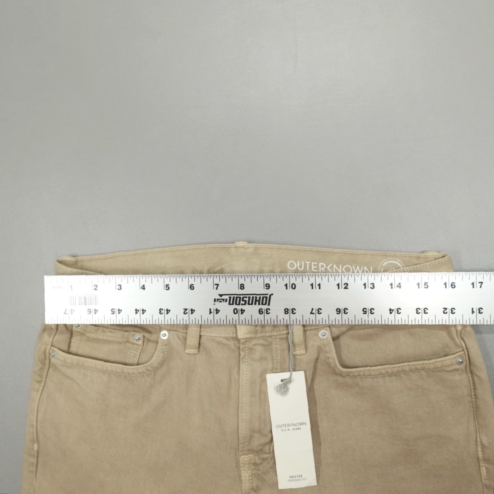 Outerknown Outerknown Sea Jeans Drifter Tapered Fit 31x32 Denim Khaki Organic Cotton Jeans Regular Men 5-Pocket Button Logo Vintage No Size US 31 - 5 Thumbnail