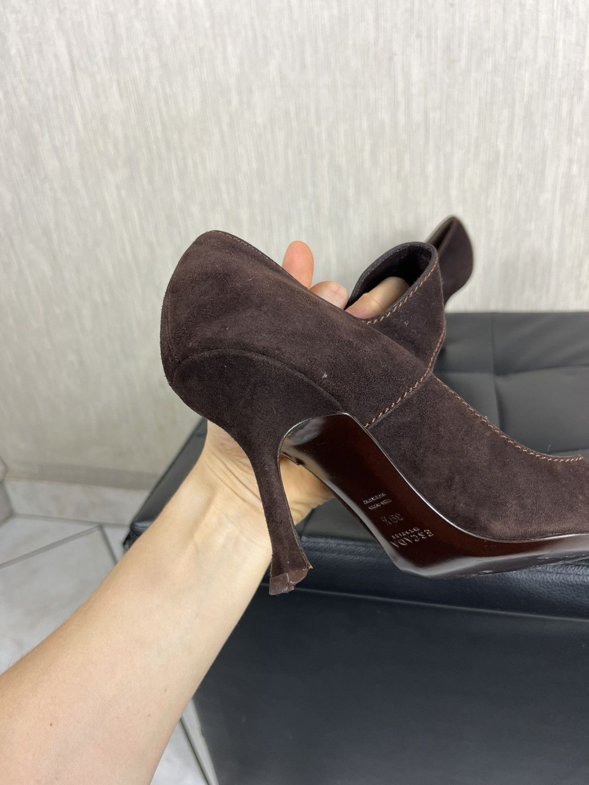 Escada Vintage Escada suede velvet pumps heels shoes avant garde Size US 9.5 / IT 39.5 - 21 Thumbnail