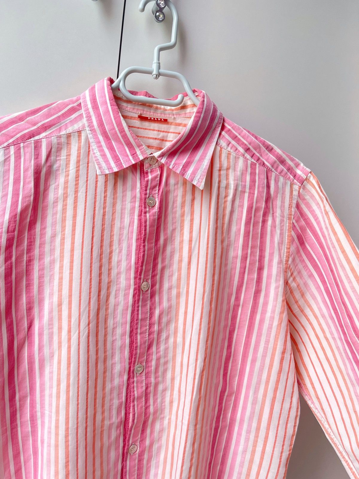 Prada Prada Stripped Pink Button Up Shirt Size US M / EU 48-50 / 2 - 2 Thumbnail