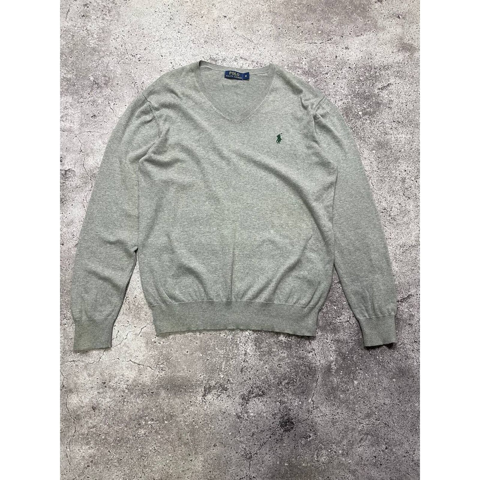 Lauren Ralph Lauren × Vintage Vintage Ralph Lauren Gray Sweater Neck Logo Lightweight Knit Size M / US 6-8 / IT 42-44 - 1 Thumbnail