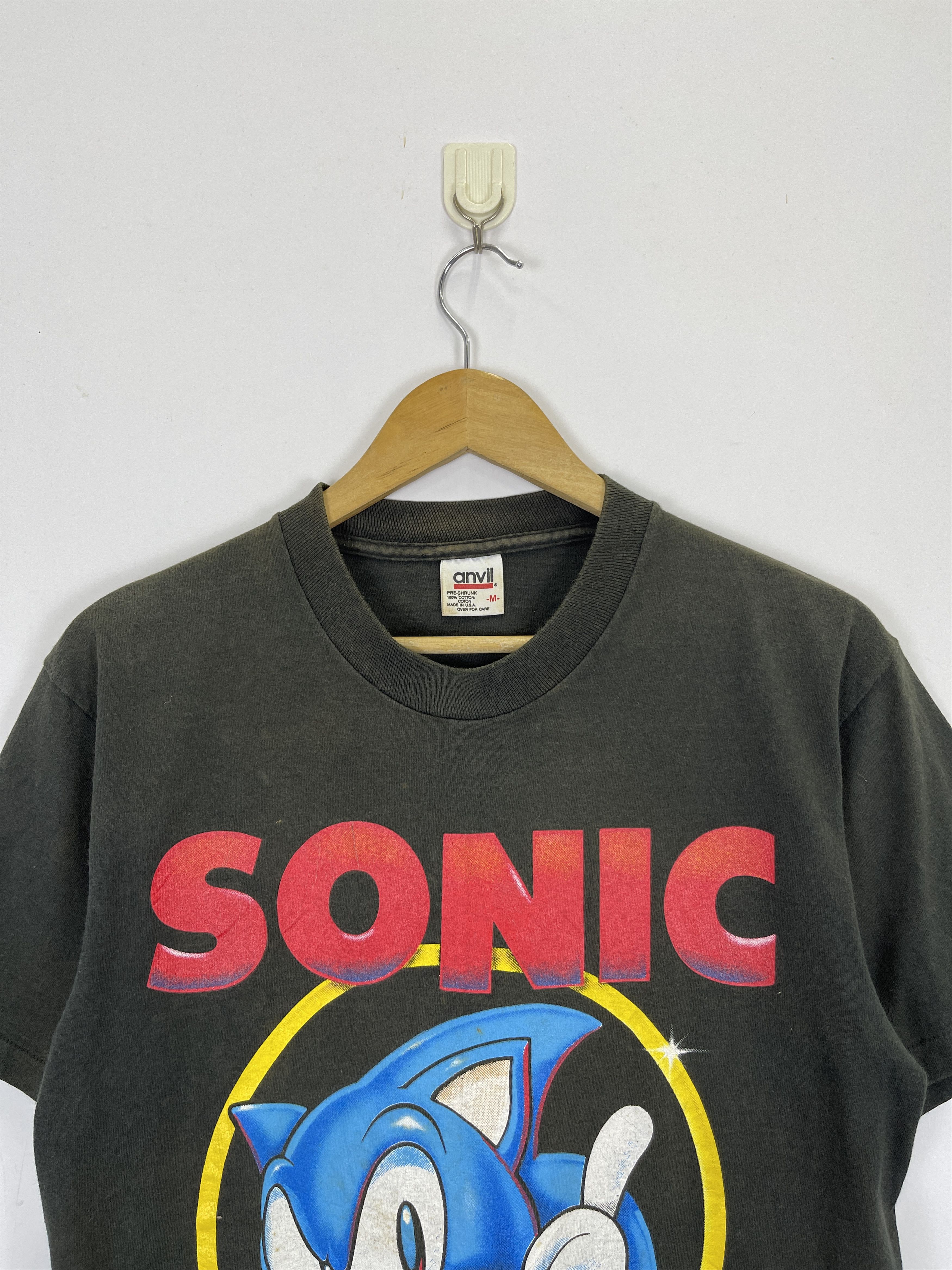 Vintage Vintage 90s Anvil Sonic Hedgehog Sega 1992 T-Shirt TA0438 Size US M / EU 48-50 / 2 - 2 Thumbnail