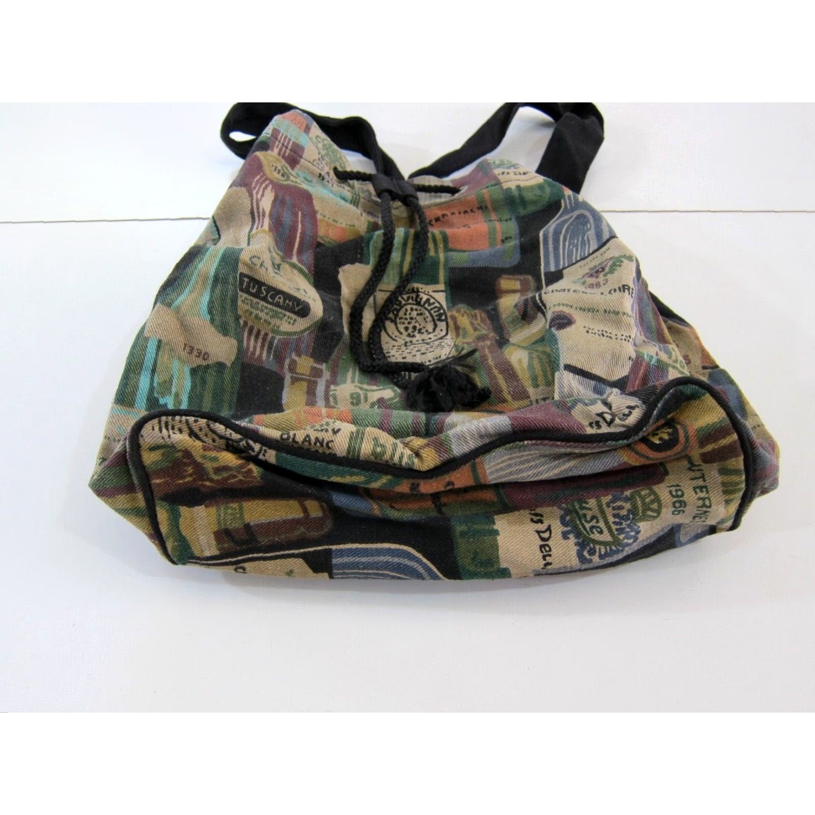 Vintage Vintage Cotton Canvas Backpack Bag Unbranded Unisex Adults Black 13.5" depth 16" width Italy Cotton Blend Vintage Bag Backpack Size ONE SIZE - 6 Thumbnail