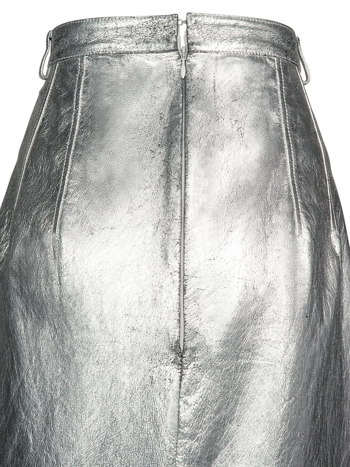Balenciaga o1y0625 Midi Skirt in Silver Size 28" / US 6 / IT 42 - 5 Thumbnail