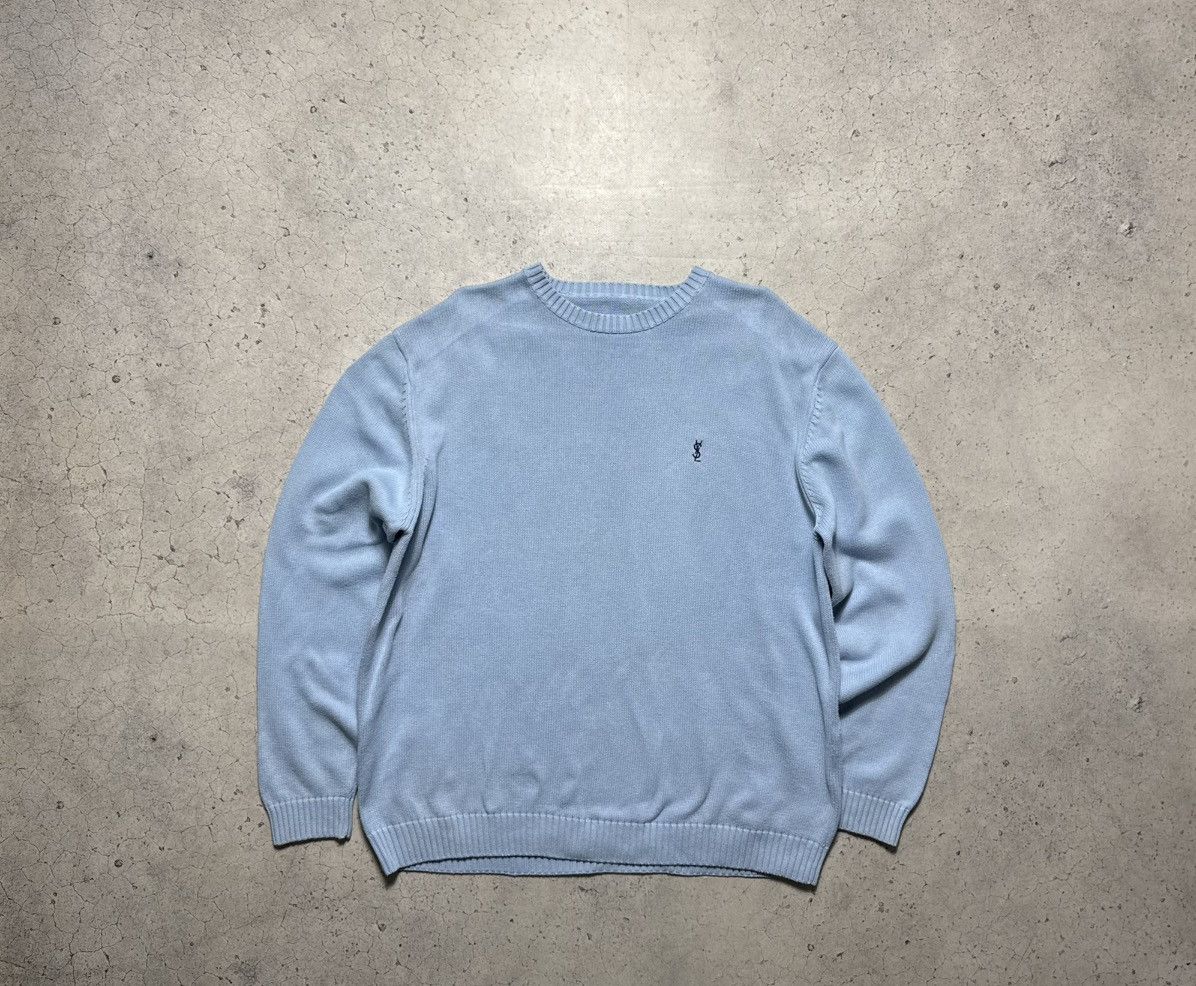 Yves Saint Laurent Yves Saint Laurent YSL Vintage Knitted Sweater Blue Size US XL / EU 56 / 4 - 1 Thumbnail