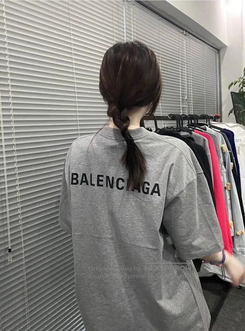 Balenciaga Balenciaga Gray Front and Back Logo Short Sleeve Size US XS / EU 42 / 0 - 8 Thumbnail