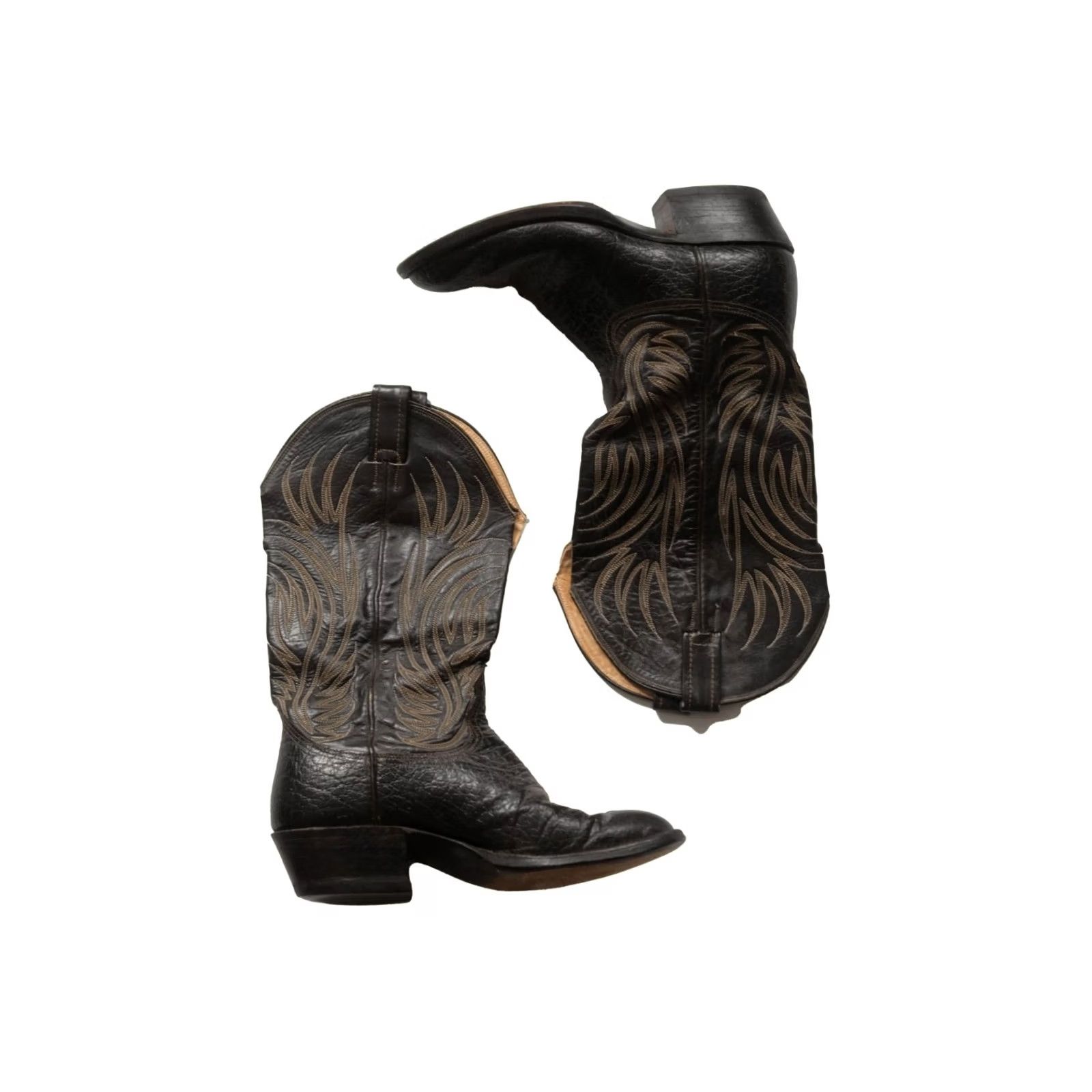 Vintage VINTAGE Nocona Boots Boot Mens SZ 7 E Brown Leather Cowboy 80s 1988 Size US 7 / EU 40 - 2 Thumbnail