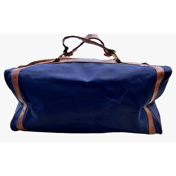 Vintage VTG Large Blue Duffle w/ Leather Blank Nameplate Size ONE SIZE - 4 Thumbnail