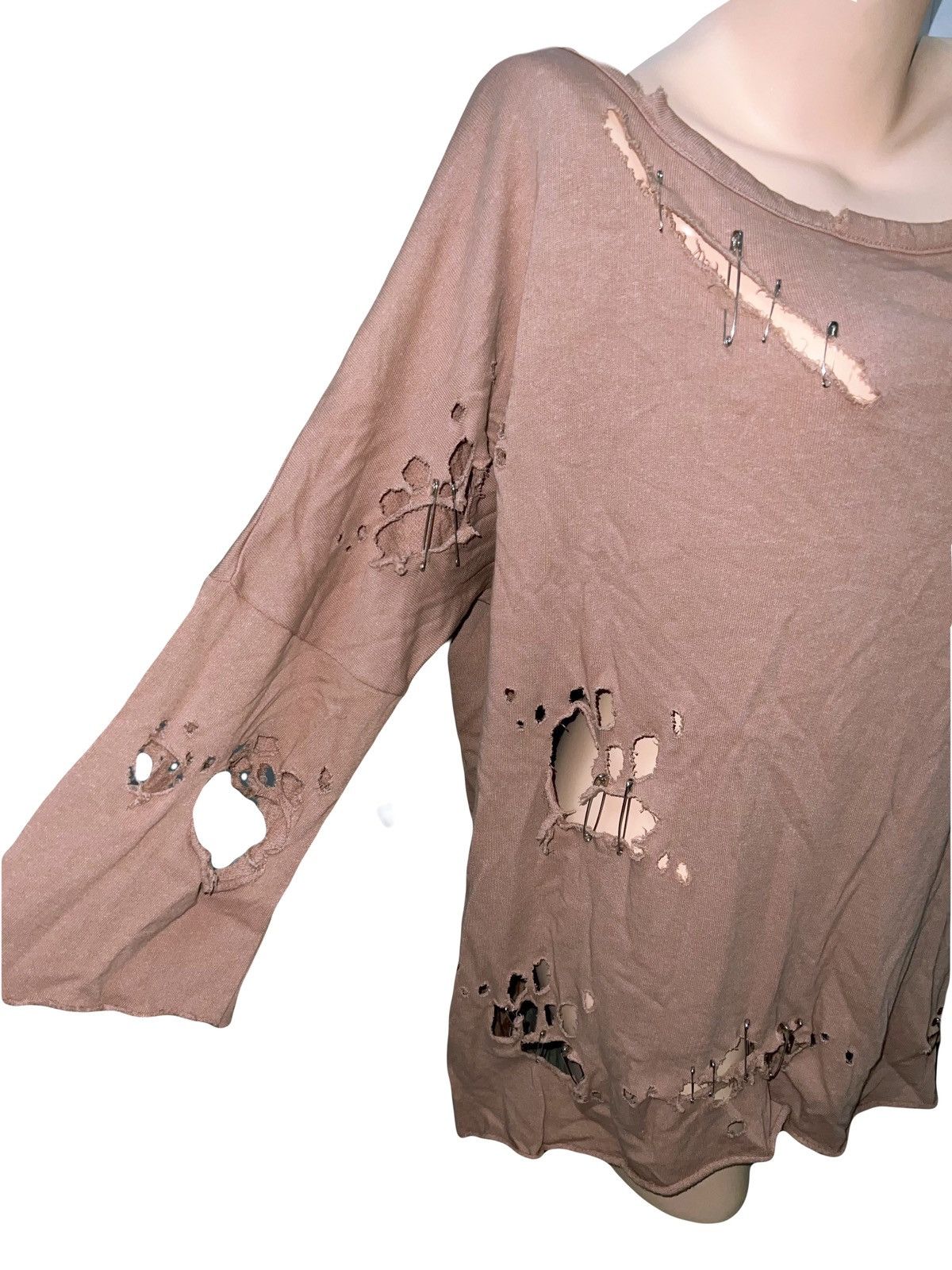 Japanese Brand Kikiriki distressed oversize sweatshirt 🎀🧷 Size ONE SIZE - 5 Thumbnail