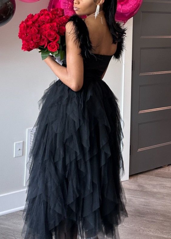 Fashion Nova Black tulle maxi dress Size M / US 6-8 / IT 42-44 - 3 Thumbnail