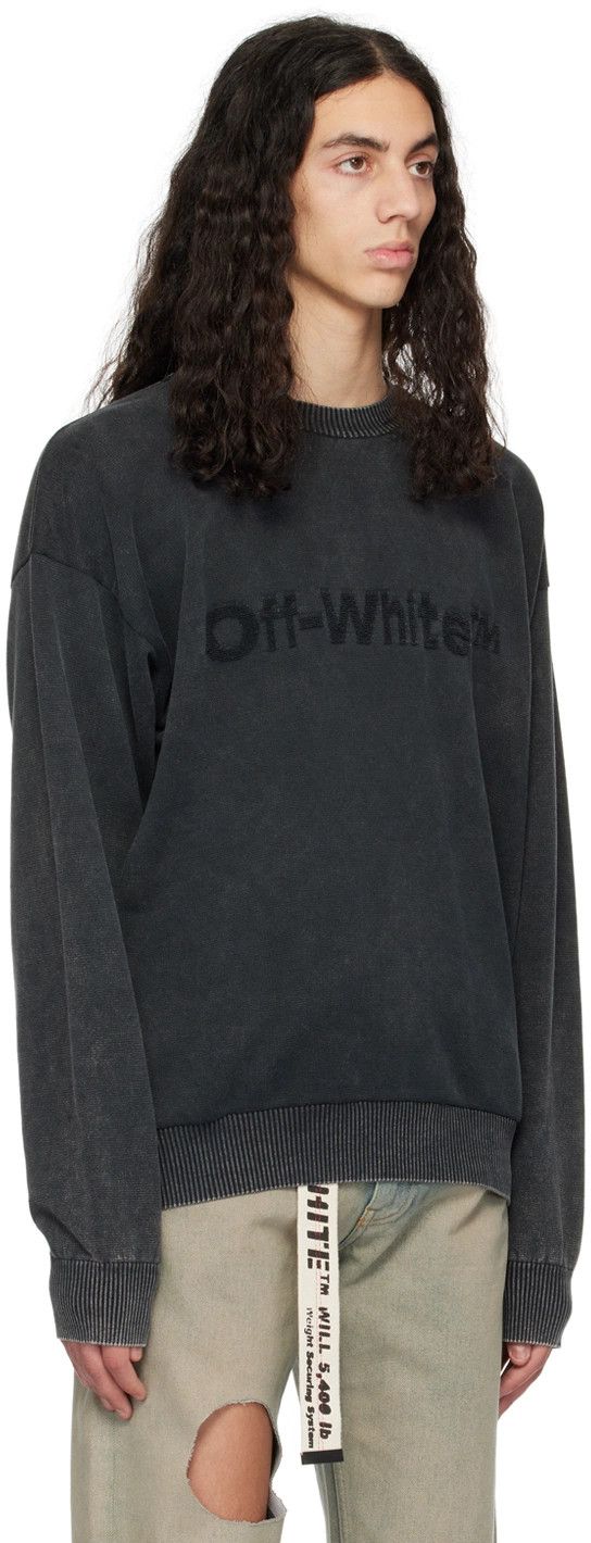 Off-White o1y0325 Logo Crewneck Sweatshirt in Lead Size US L / EU 52-54 / 3 - 2 Thumbnail