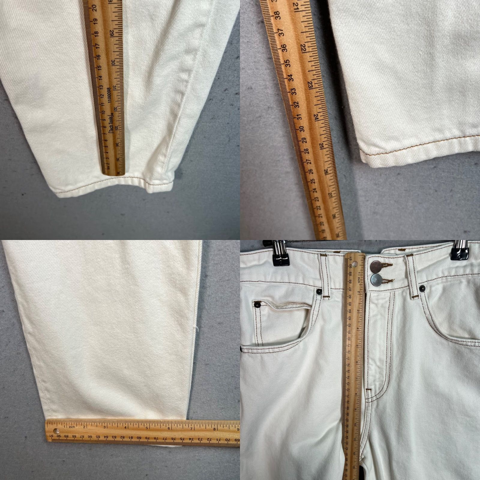 Reformation Reformation Jeans Women 27 Ivory Denim High-Waisted Straight 5-Pocket Size 27" / US 4 / IT 40 - 8 Thumbnail