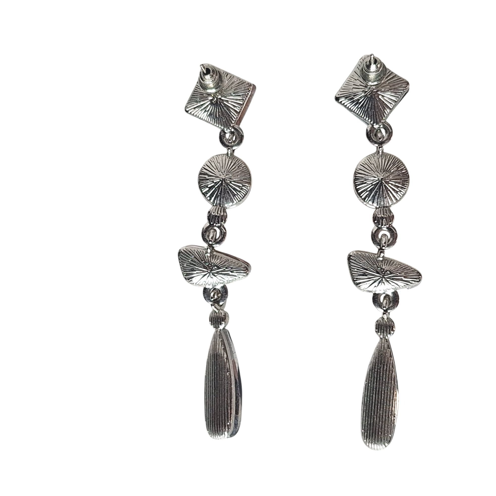 Other Multi-Color Crystal Drop Earrings Silver Tone Geometric Dang Size ONE SIZE - 2 Thumbnail