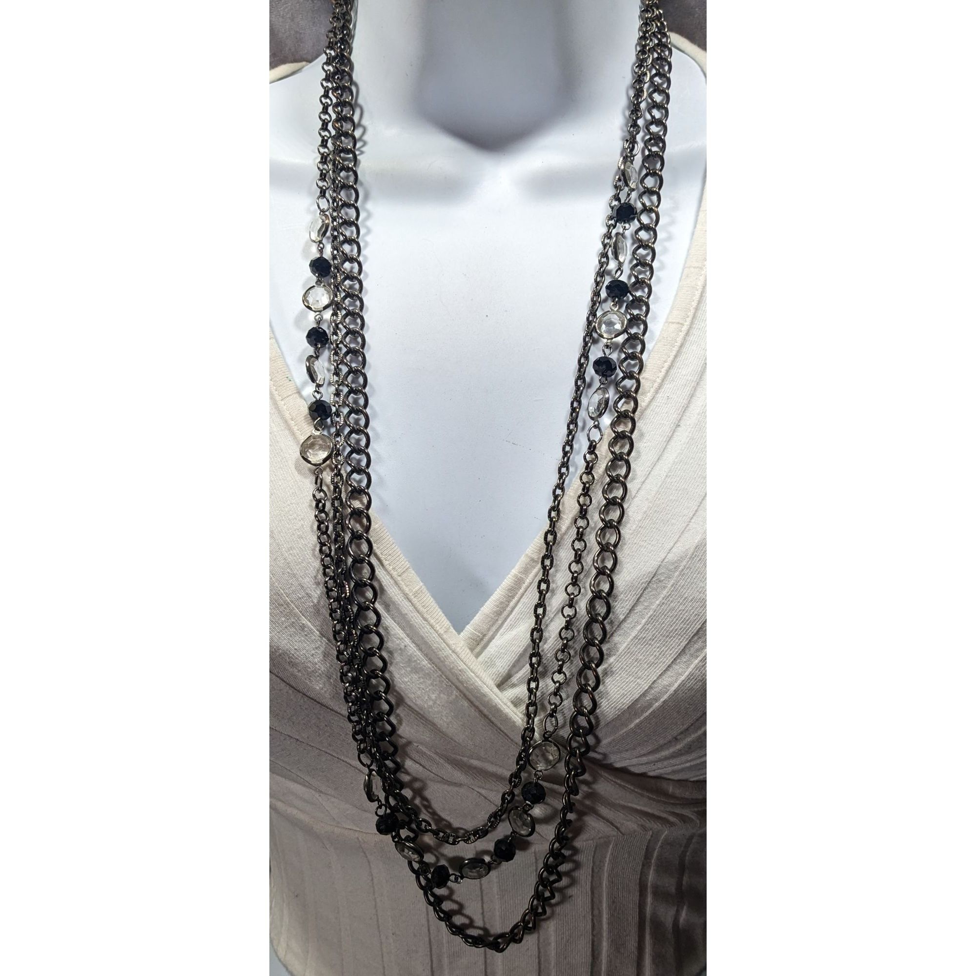 Other Glam Goth Multilayer Gemmed Chain Necklace Size ONE SIZE - 2 Thumbnail
