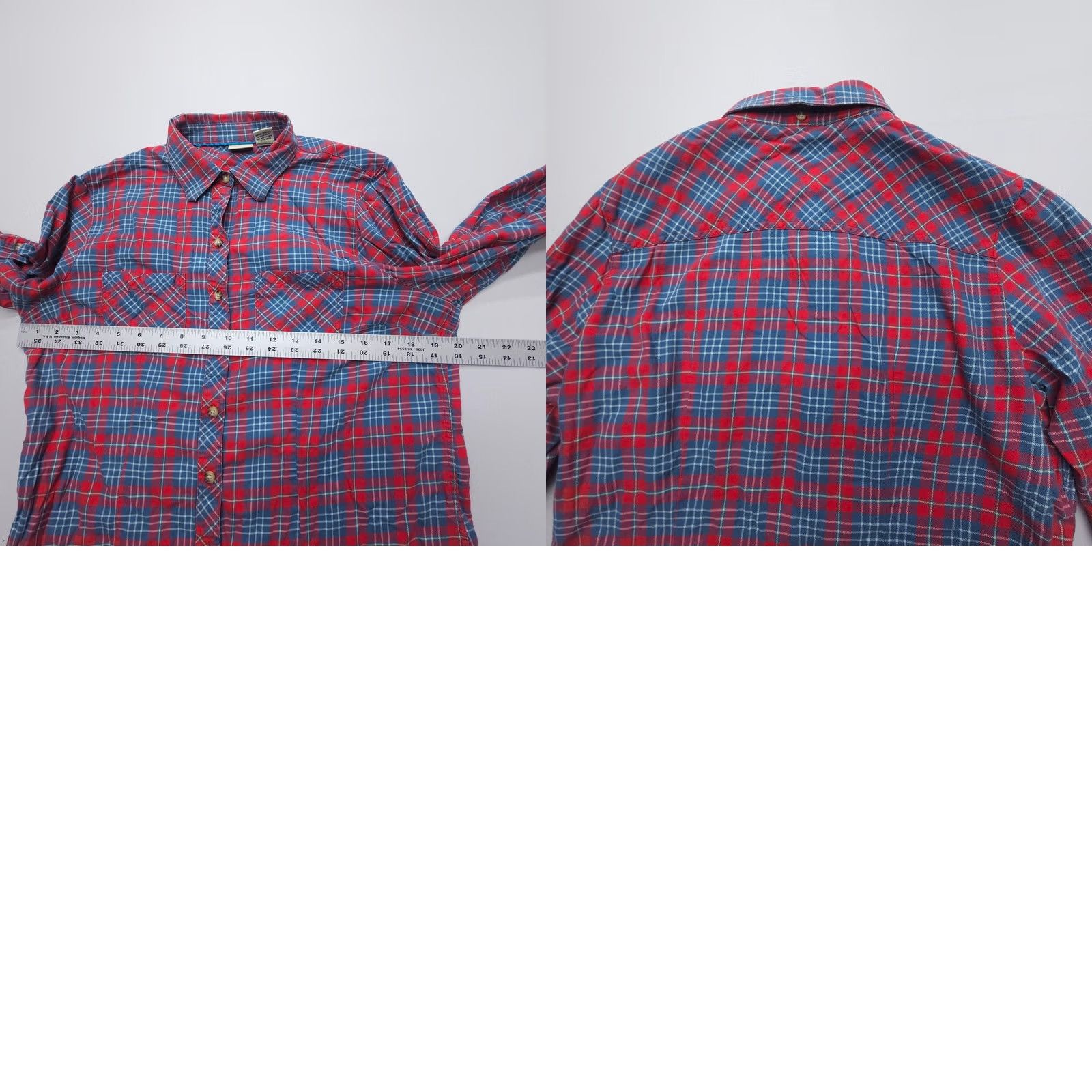 Vintage L.L. Bean Lightweight Flannel Shirt Womens Small Red Blue Plaid Button-Up Casual Size S / US 4 / IT 40 - 8 Thumbnail