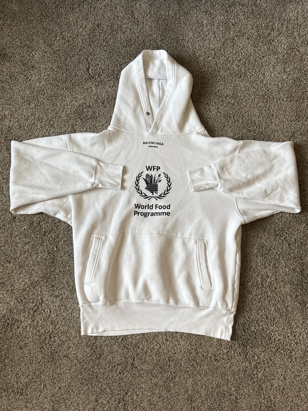 White Balenciaga World Food Programme hoodie