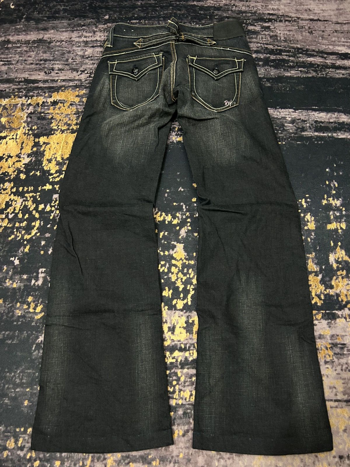Japanese Brand japanese Rush Hour Wash Flare Jeans Size US 29 - 3 Thumbnail