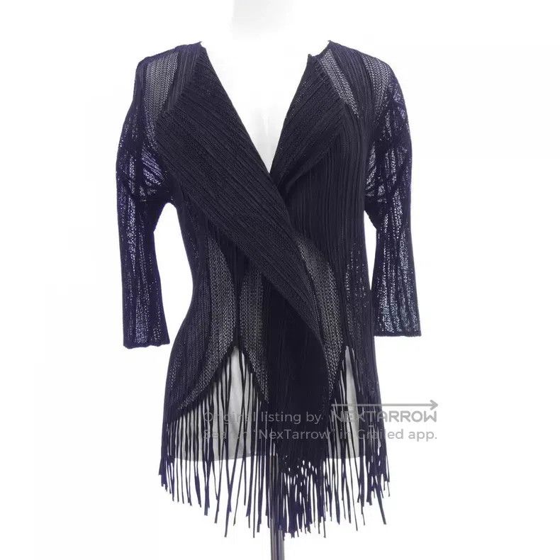Issey Miyake Issey Miyake Fringe Pleated Cardigan Size L / US 10 / IT 46 - 1 Thumbnail