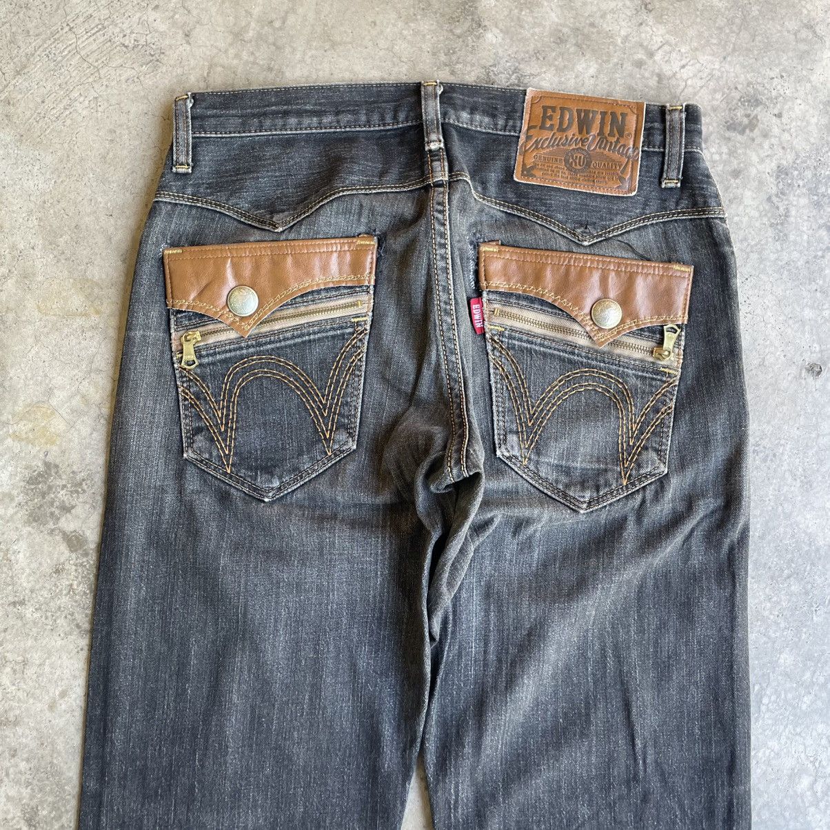 Edwin 🔥Vintage Edwin EXS404 Stoned Washed Distress Denim Jeans Size US 33 - 5 Thumbnail