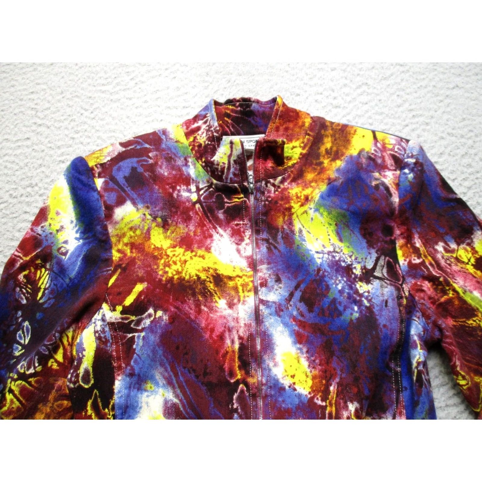 Vintage St John Sport Jacket Womens S Abstract Twill Full Zip Collared Geometric Size S / US 4 / IT 40 - 2 Thumbnail