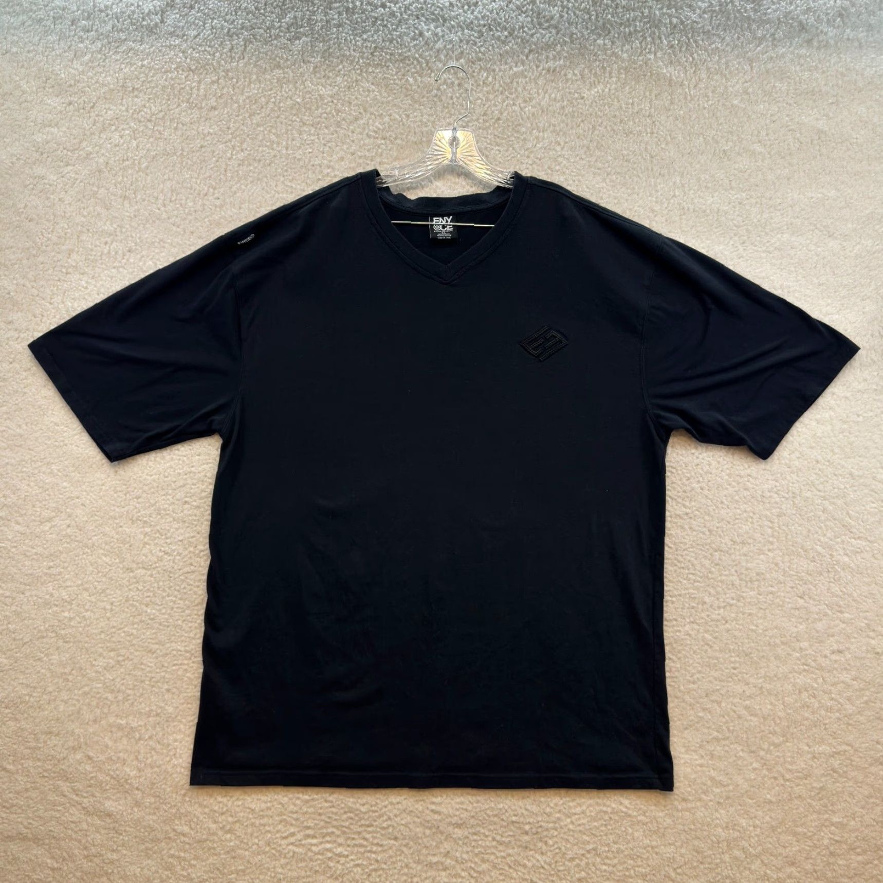 Enyce VINTAGE Y2K Enyce 5XLT Black Short Sleeve Crew Neck T-Shirt Mens Blank V-Neck Shirt Size US XXL / EU 58 / 5 - 2 Thumbnail