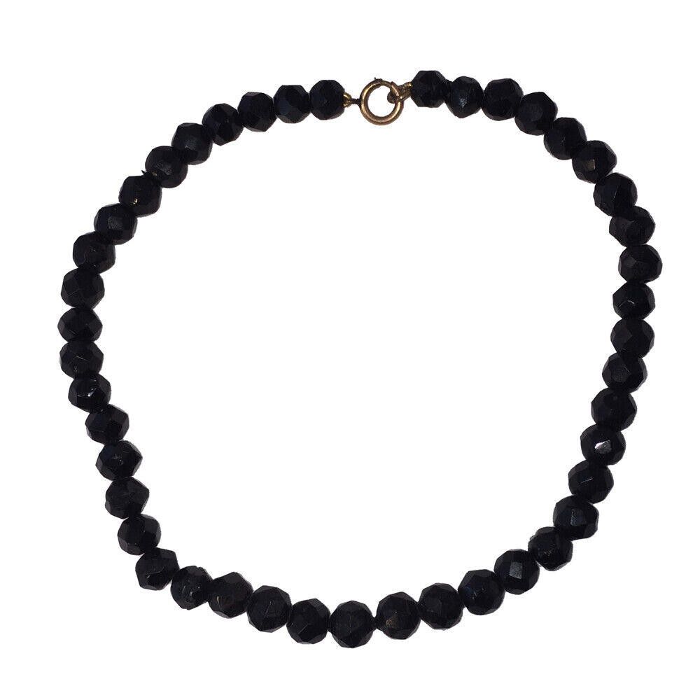 Designer Victorian French Jet Faceted Glass Bead Necklace Size ONE SIZE - 4 Thumbnail