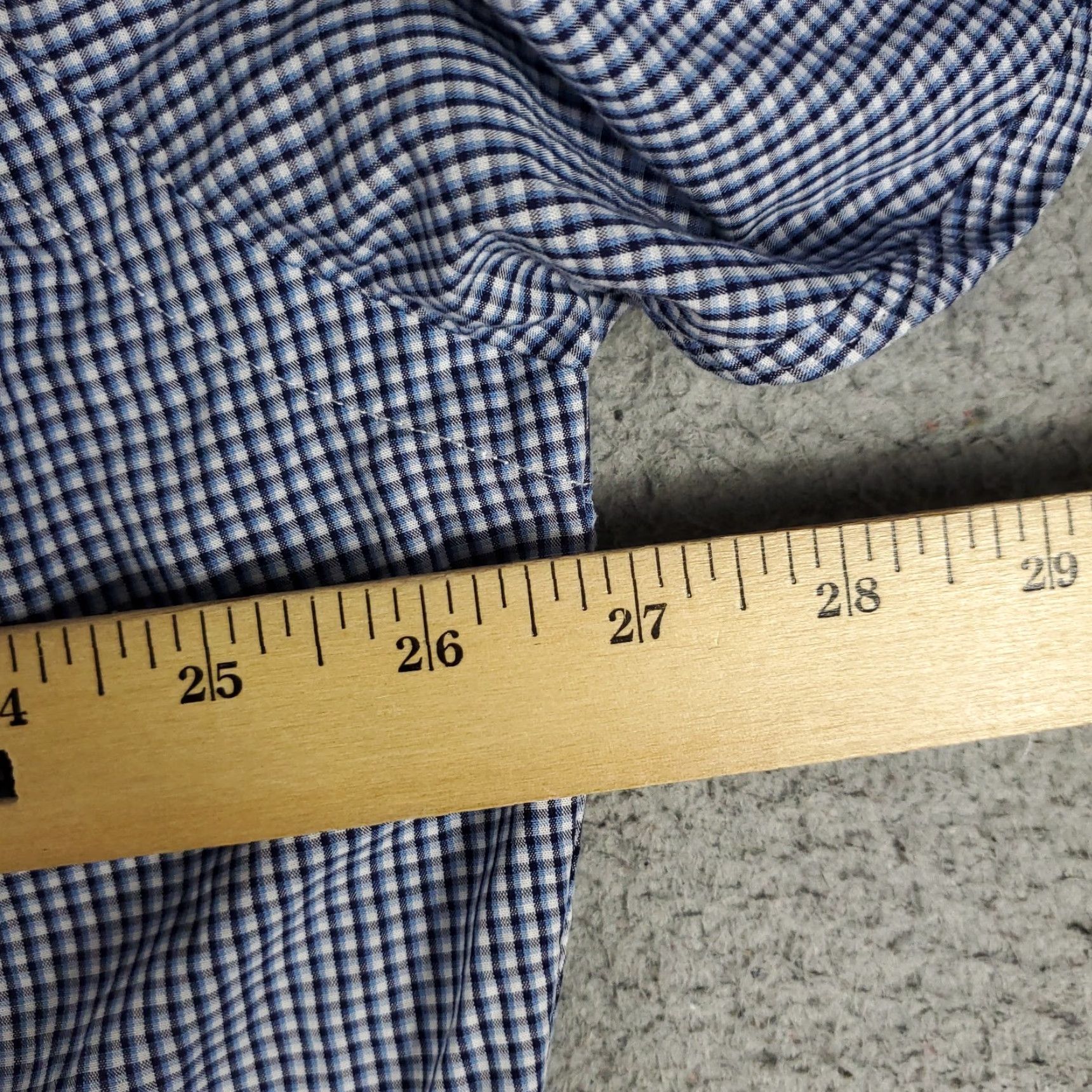 Ralph Lauren VINTAGE Ralph Lauren Dress Shirt Men Size 17 Blue Check Cotton Long Sleeve Button Up Size 46R - 6 Thumbnail