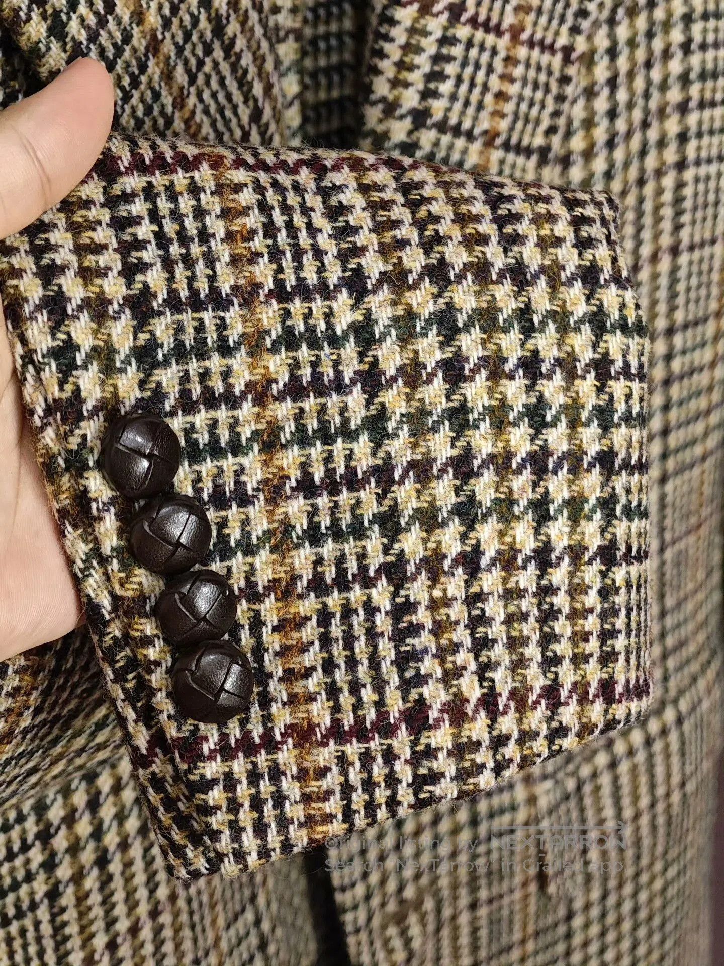 Caruso Caruso Brown Houndstooth Wool Blazer. Size US S / EU 44-46 / 1 - 4 Thumbnail