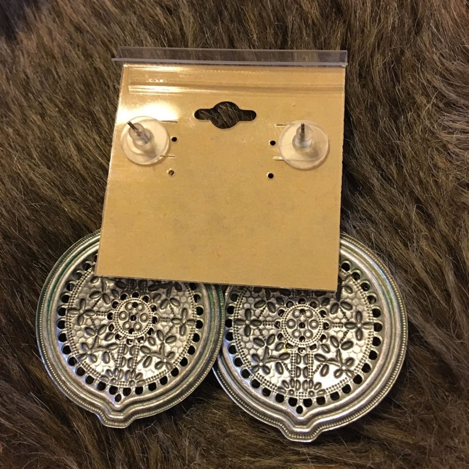 Vintage Vintage silver tone aluminum disc earrings Size ONE SIZE - 5 Thumbnail