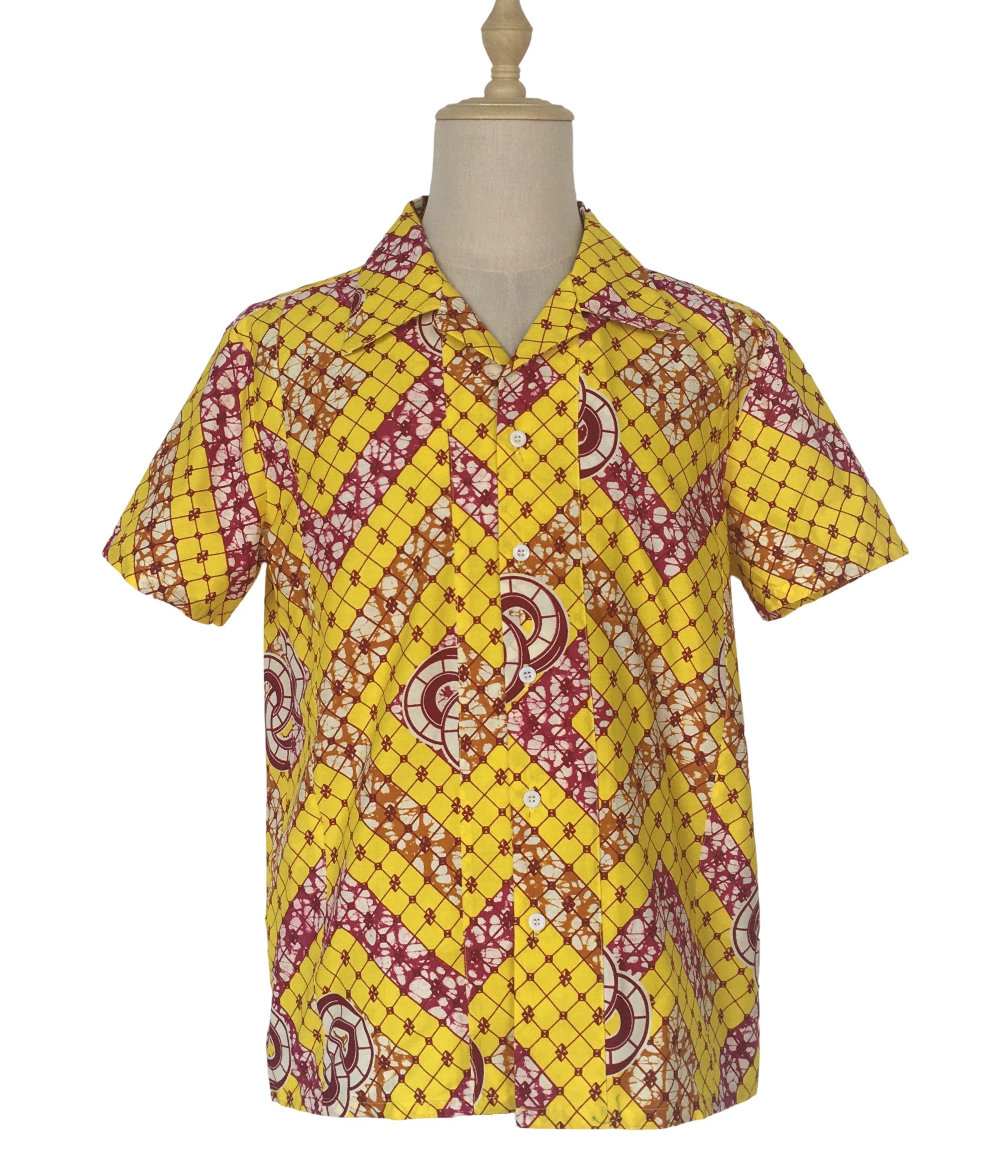 Other African Wax Print Men Shirt Short Sleeves Summer Size US L / EU 52-54 / 3 - 1 Thumbnail