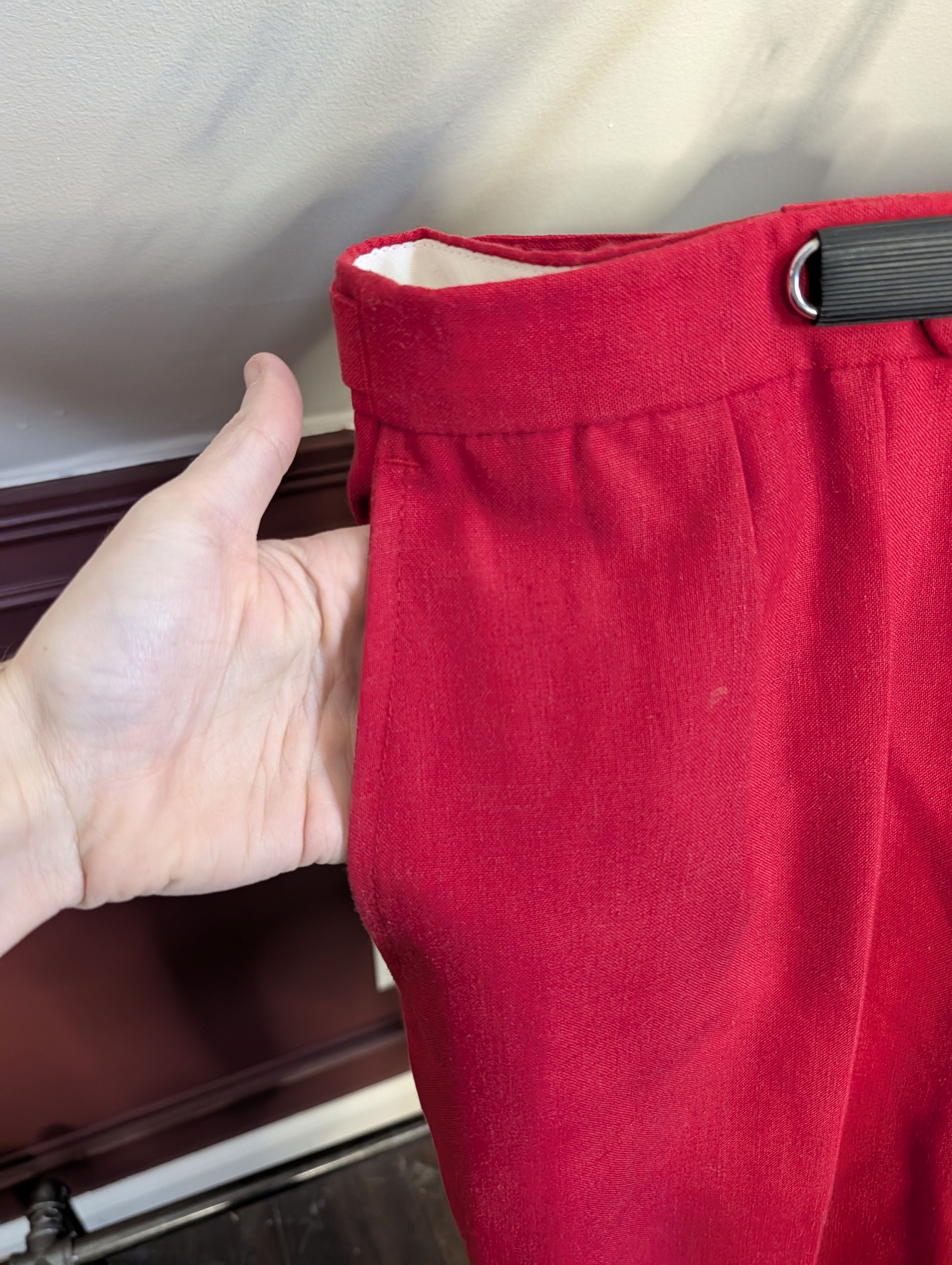 Island Shores ISLANDER LINEN Vintage red adjustable Bermuda shorts Size US 38 / EU 54 - 4 Thumbnail