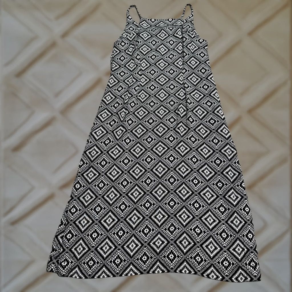 Vintage Seafolly Australia Geometric Halter Maxi Dress Womens XS Black White Sleeveless Size XS / US 0-2 / IT 36-38 - 1 Thumbnail