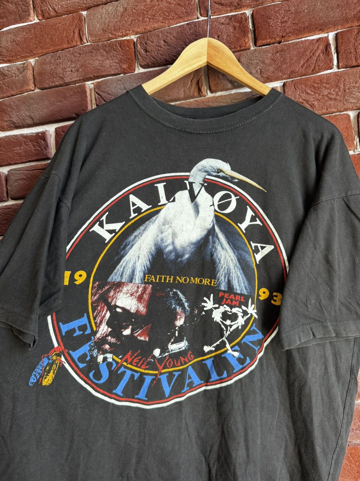 Band Tees Vintage Kalvoya festival shirt 90s Pearl Jam Faith No more Size US L / EU 52-54 / 3 - 3 Thumbnail