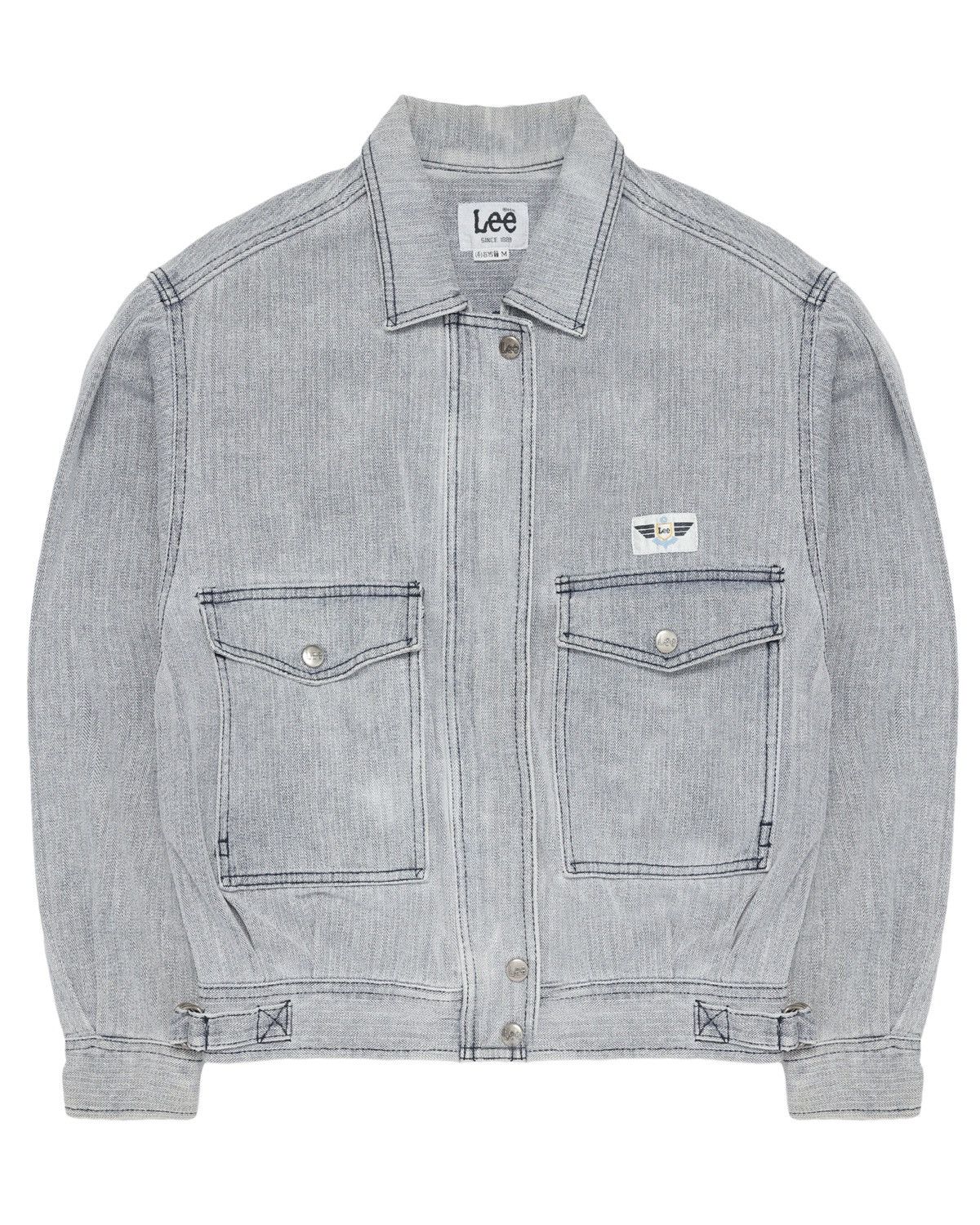Vintage Lee Herringbone Jacket Light Grey Minimal Workwear Style Size US S / EU 44-46 / 1 - 1 Thumbnail