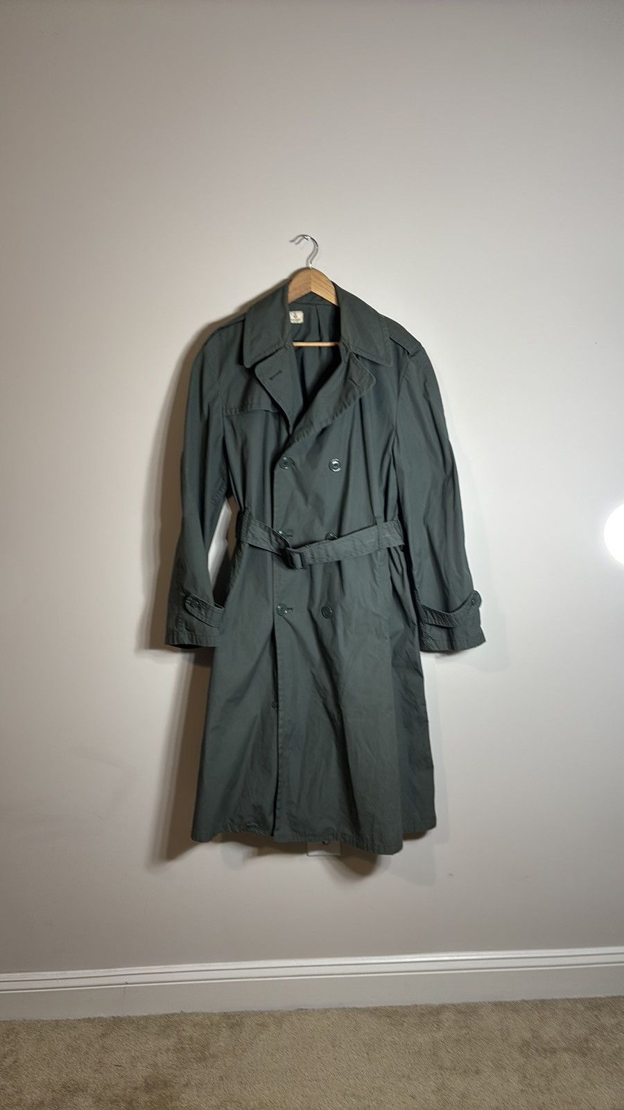 Vintage Military Quarpel Army Green Raincoat 274