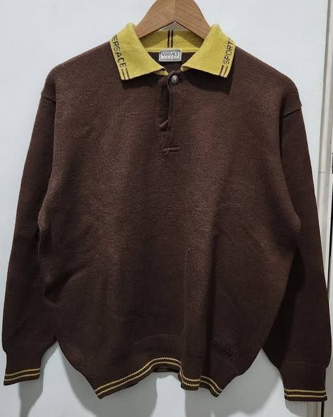 Versace Versace Sport Polo Knitwear Vintage Brown Size US S / EU 44-46 / 1 - 1 Thumbnail