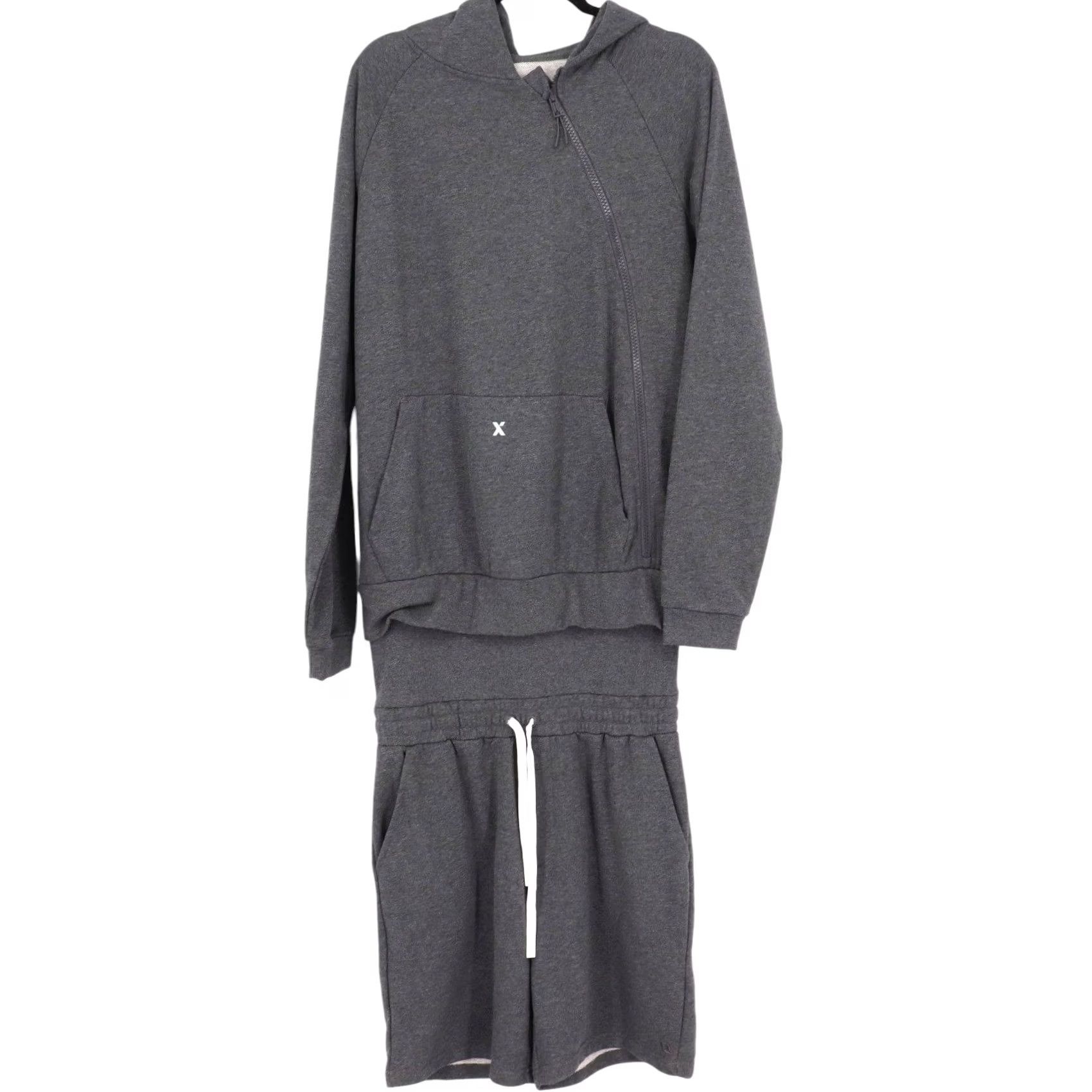 Vintage TUXY The Summer Suit Mens Jumpsuit Hoodie Shorts Fleece Charcoal Black Size M Crew Neck Zip Pocket Set Size US M / EU 48-50 / 2 - 2 Thumbnail