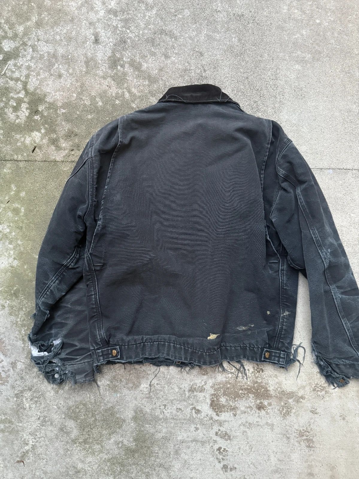 Carhartt vtg carhartt Detroit Jacket Navy faded thrashed distressed Size US XL / EU 56 / 4 - 8 Thumbnail