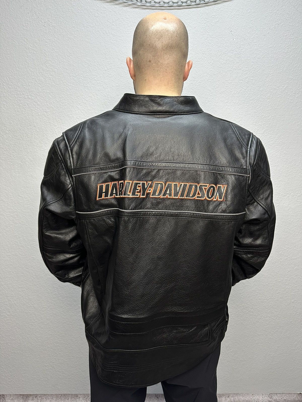 Vintage Vintage Harley-Davidson Leather Jacket Motorcycle Big Logo Size US XL / EU 56 / 4 - 4 Thumbnail