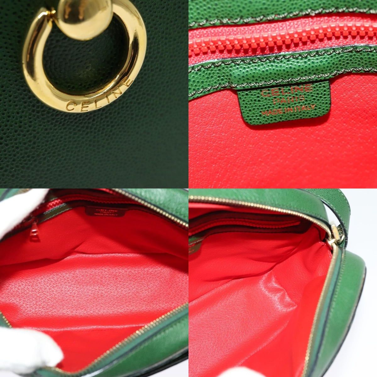 Celine CELINE Shoulder Bag Leather Green Gold Size ONE SIZE - 11 Thumbnail