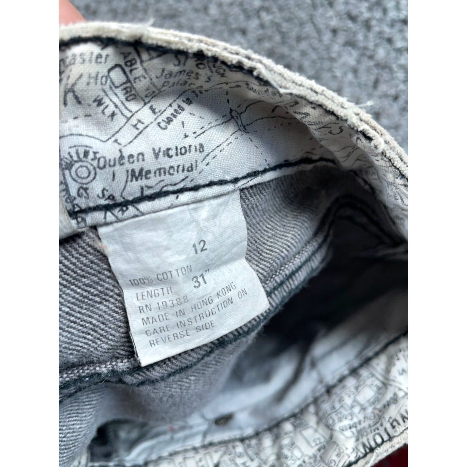 Vintage VTG Brittannia Acid Washed Pleated Jeans Women's 12 Gray Denim High Waisted Mom Jeans 80s 90s Retro Womens Size 34" / US 12 / IT 48 - 3 Thumbnail