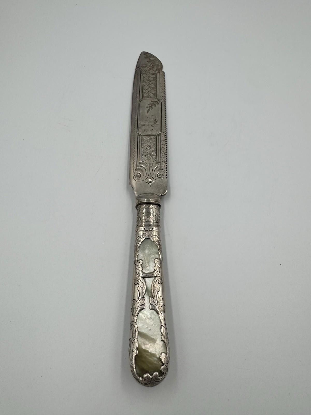 Other Victorian Mother of Pearl Fruit Cake Bread Knife Sterling Si Size ONE SIZE - 1 Thumbnail