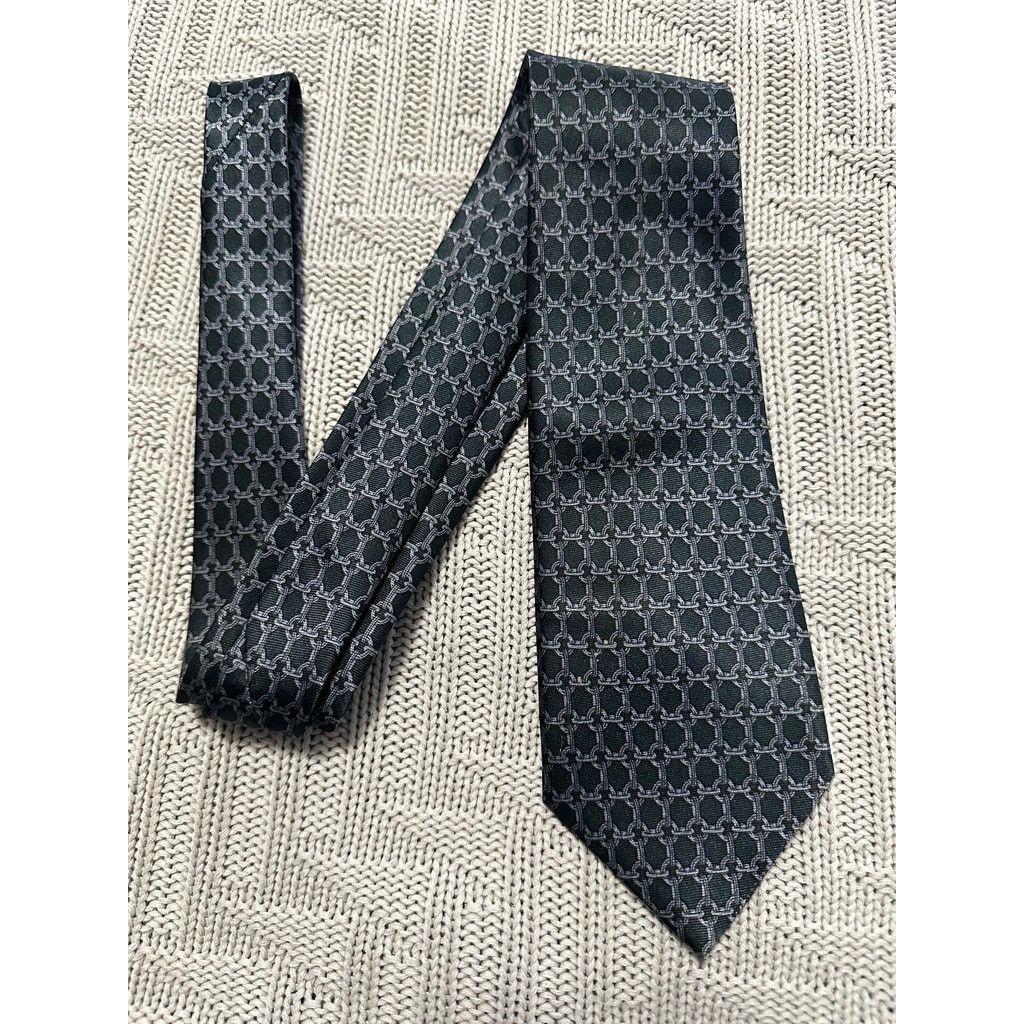 Vintage VIntage Mercedes navy silver tie Size ONE SIZE - 1 Thumbnail