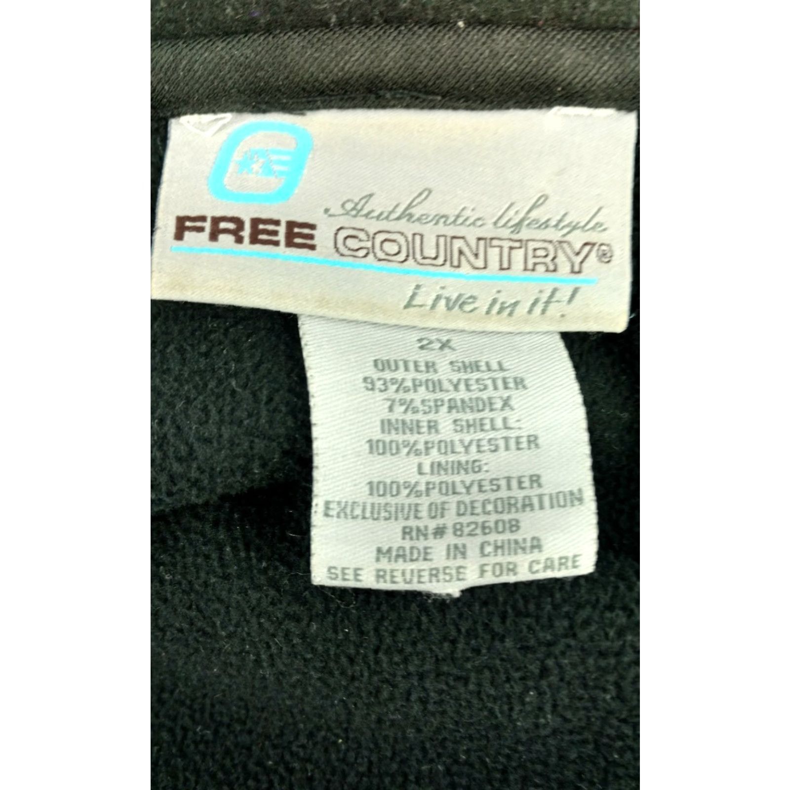 Free Country Free Country Solid Black Zip Up Hooded Jacket For Size 2XL Mens Jacket Size US XXL / EU 58 / 5 - 6 Thumbnail
