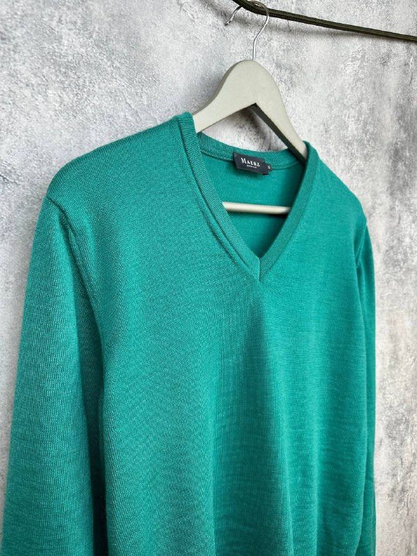 Other Maerz Muenchen V-Neck Sweater Merino Wool Mentol Blue Jumper Size US M / EU 48-50 / 2 - 3 Thumbnail