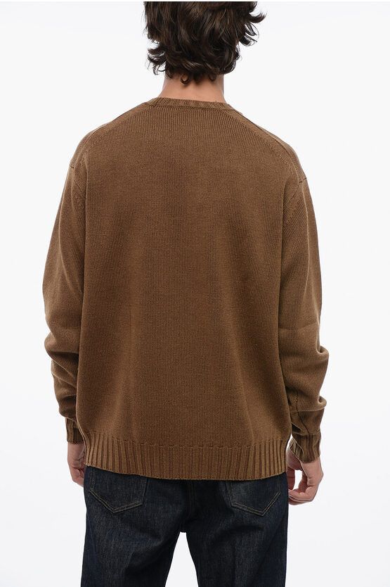 Jil Sander o1y1124 Cashmere Blend Crew-Neck Sweater in Brown Size US M / EU 48-50 / 2 - 3 Thumbnail