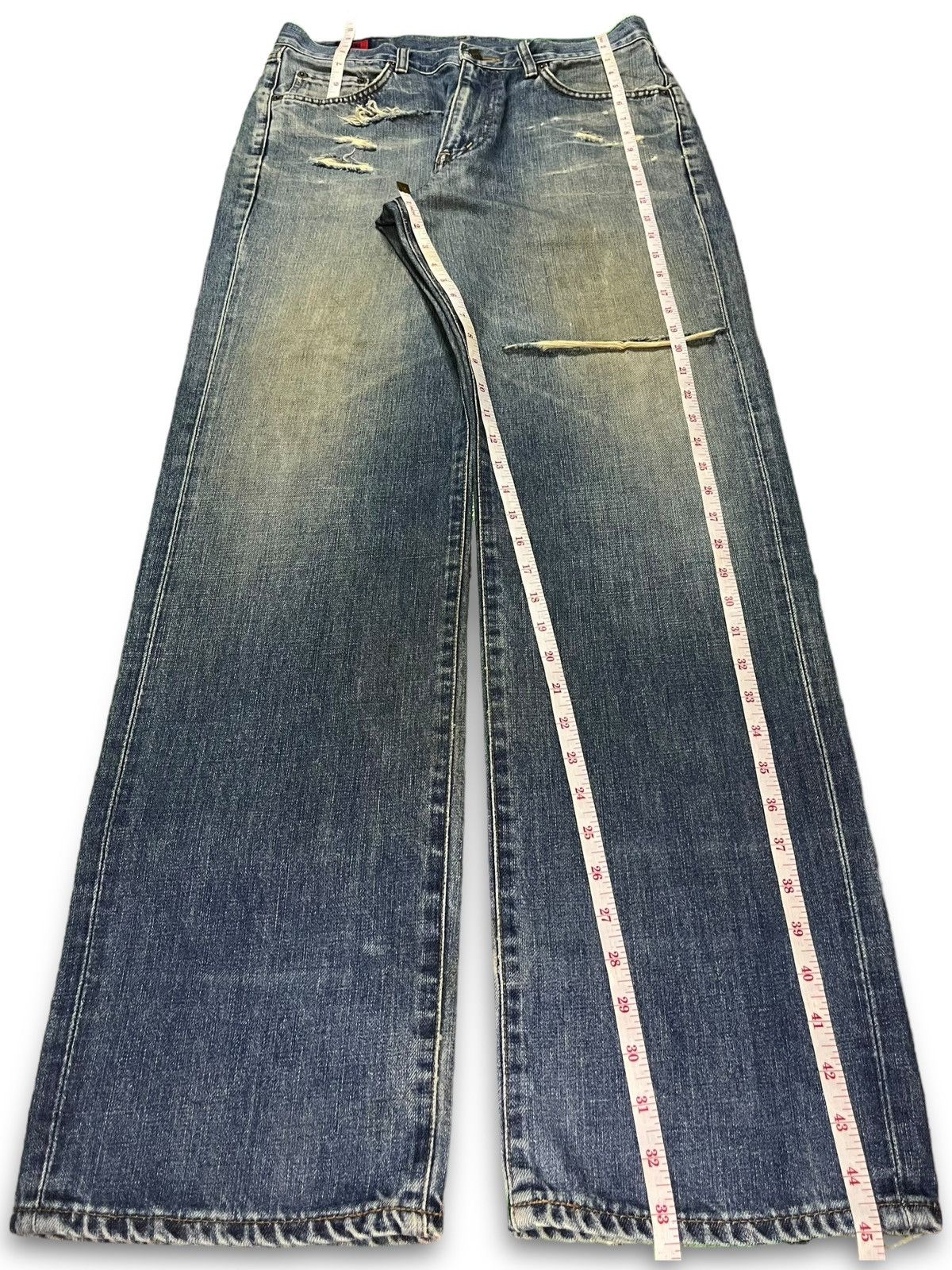 Edwin × Japanese Brand Vintage Japanese Edwin 503 Blue Wash Distressed Baggy Jeans Size US 32 / EU 48 - 12 Thumbnail