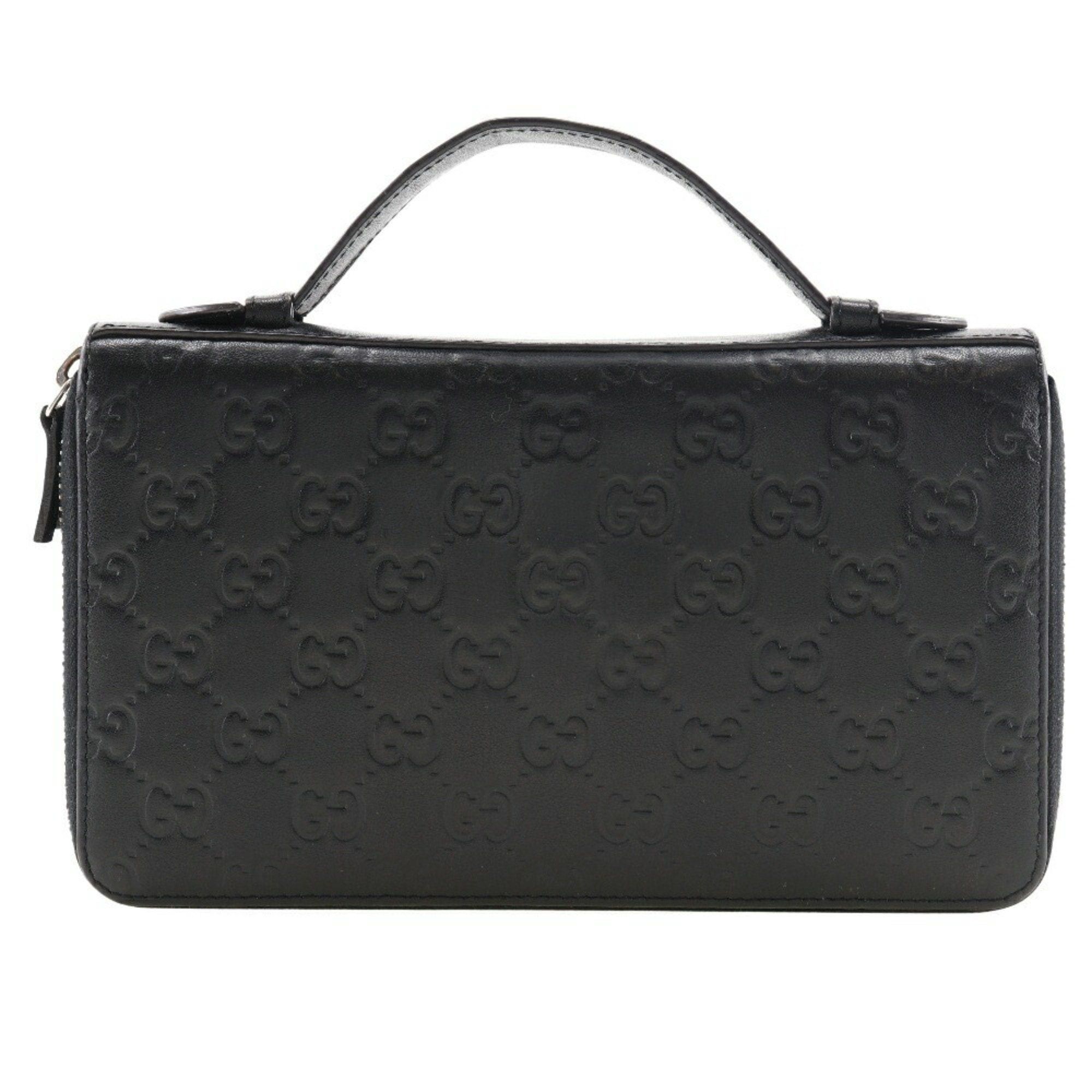 image of Gucci GG Travel Case Long Wallet 395474 Leather Men's H122424554 in Black
