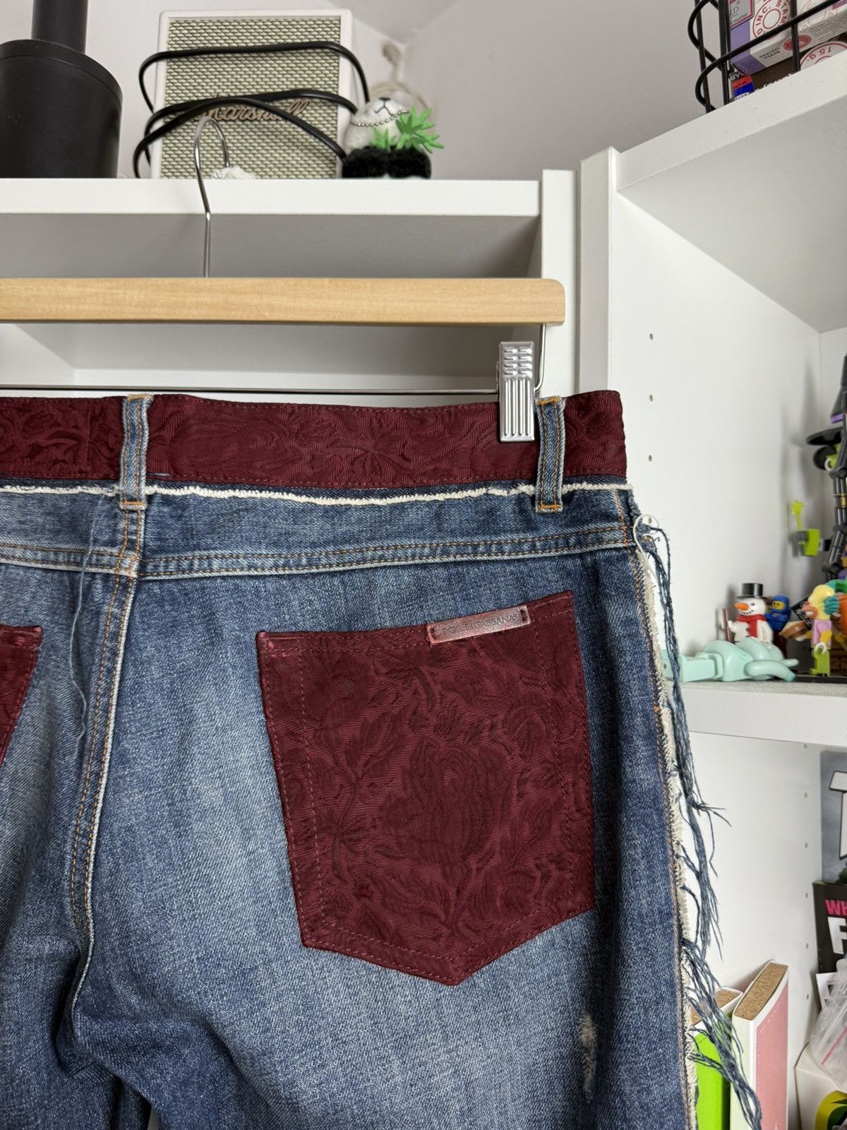 Designer × Dolce & Gabbana Dolce & Gabbana ribbed patchwork denim pants 30 designer rare Size US 30 / EU 46 - 6 Thumbnail